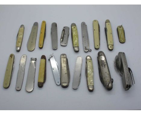 Pocket Knives; Richards of Sheffield, John Watts, Albert Oats Sheffield, smokers knife, Marksman, knife, fork and spoon multi