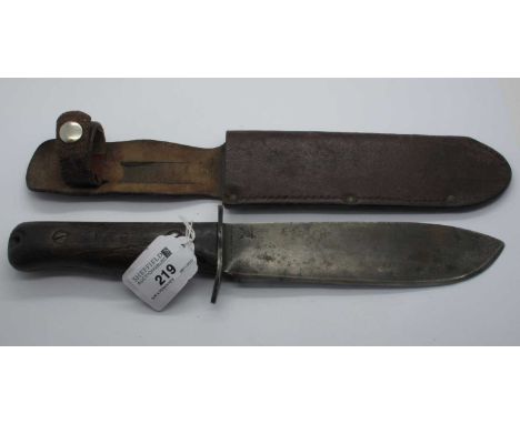 Military survival knife by Wilkinson sword 1B/4594 32cm in leather sheath.