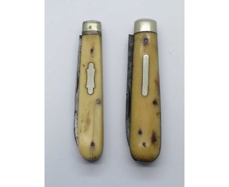 Thomas Turner &amp; Co, Sheffield, bone scales, n/s bolster, brass linings, 10.5cm, two blades, bone scales (gas light stamp 
