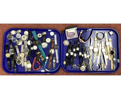 A Selection of Assorted Ladies, Gent's and Children's Wristwatches, including Casio digital, Sekonda, Swiss Line, Ferex, Tikk