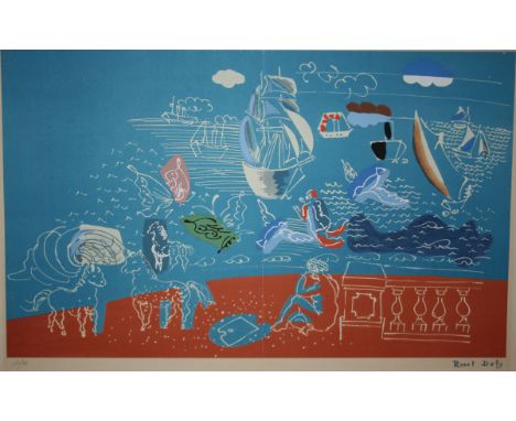 AFTER RAOUL DUFY, LIMITED EDITION (12/20) COLOURED PRINT  La Mer , 10 =  x 17 , MOUNTED BUT UNFRAMEDProvenance: The Redfern G