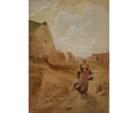 R DOUGLAS, SIGNED LOWER RIGHT, WATERCOLOUR, INSCRIBED  The Path by the Cliff , 14  x 10 