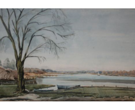 M K DICKER, SIGNED LOWER RIGHT, PAIR OF WATERCOLOURS,  Ranworth  and  Upton Dyke, Norfolk , 10 =  x 15  (2)