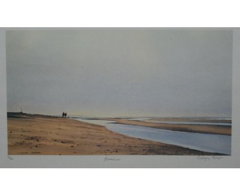 ADRIAN TAUNTON, SIGNED IN PENCIL TO MARGIN, LIMITED EDITION (88/500), COLOURED PRINT,  Snow on the Towpath , 9  x 13  TOGETHE