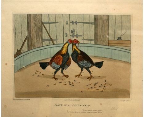 AFTER C R STOCK, HAND COLOURED ENGRAVING,  Plate No 4   Fast Locked , 6  x 8 