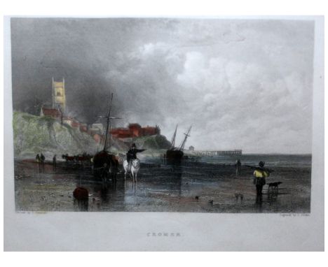 AFTER J STARK, ENGRAVED BY W R SMITH, ANTIQUE HAND COLOURED ENGRAVING,  The Ferry , 5  x 7 =  TOGETHER WITH TWO FURTHER ENGRA
