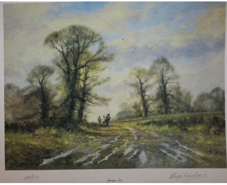 ALWYN CRAWSHAW, SIGNED IN PENCIL TO MARGIN, LIMITED EDITION (698/850) COLOURED PRINT, Country Landscape TOGETHER WITH ALWYN C