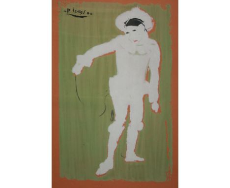 AFTER PICASSO, SCREEN PRINT, Pierrot, 20  x 13 