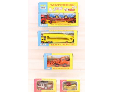 Matchbox: A collection of assorted boxed Matchbox vehicles to comprise: K-3 Hatra Tractor Shovel; K-8 King Size Car Transport