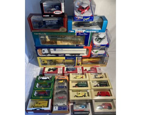 Diecast: A collection of assorted diecast vehicles to include: Corgi Eddie Stobart Volvo F88, ERF Blue Circle Tanker, Super M