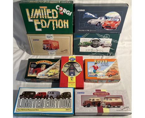 Corgi: A collection of assorted Corgi Gift Sets to include: Racing Jaguar E Types, Sterlings Choice, British Railways set, Fe