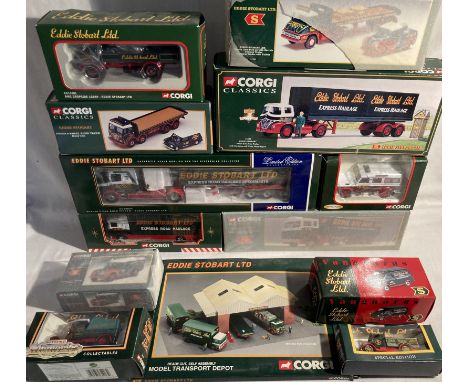 Corgi: A collection of assorted Corgi Eddie Stobart vehicles to include: Scania T-Cab Bulk Tipper CC12802, Foden S21 Artic Tr