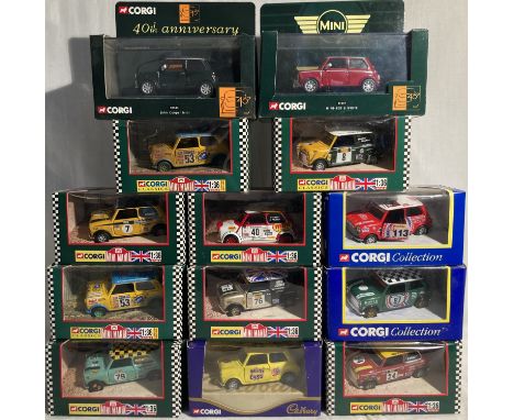 Corgi: A collection of assorted Corgi Mini Cars to include: 40th Anniversary Cooper 04505 and Mini 04507 and Eight from the M