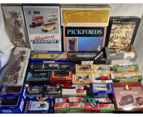 Diecast: A collection of assorted diecast vehicles to include: Corgi Gift Sets, Promotional items, Matchbox, Lledo, and other