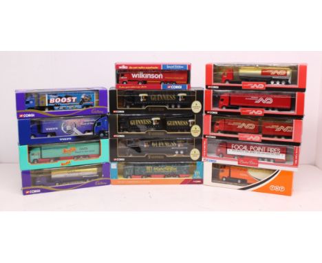 Corgi: A collection of fourteen boxed Corgi lorries. Original boxes. Vehicles in very good condition. Slight wear and damage 