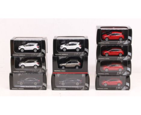 Vauxhall: A collection of ten boxed and cased 1:43 Scale Vauxhall vehicles to include: Norev, and others. Original boxes. Veh