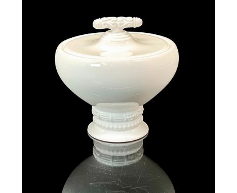 Glazed bone china with bisque Bangles design on the lid handle and pedestal base.Katy Briscoe backstamp. This item has its or