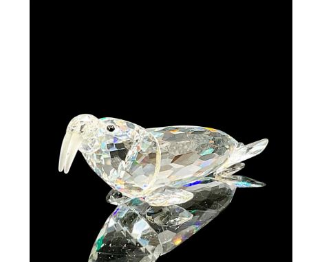 This Swarovski Silver crystal walrus is made from clear crystal with black eyes and a frosted crystal tusks. Item comes with 