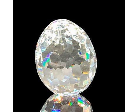Part of the Decorative Items for the Desk collection. Clear multifaceted crystal egg. Swarovski backstamp. 7458 063 000. This