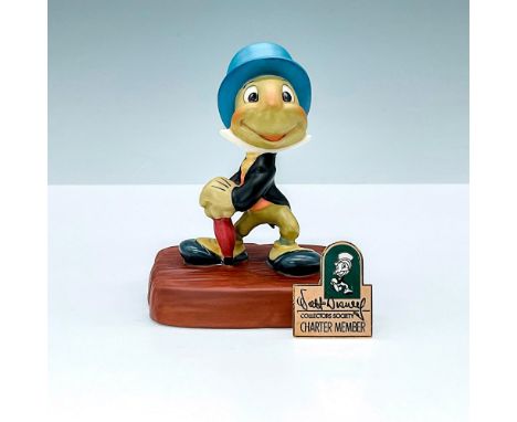 This Disney Grouping includes Jiminy Cricket figurine from Pinocchio called Cricket's the name and Collector's Society Charte