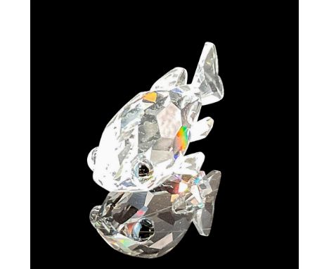 Clear faceted crystal body with aqua crystal eyes. Swarovski backstamp. 7644 000 002. This item has its original box: 2.5"H x