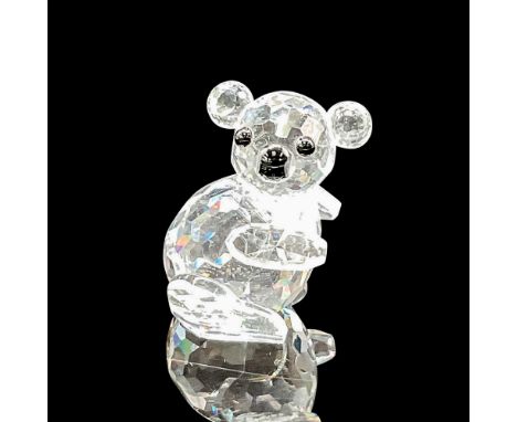 Round, faceted crystal figural with round ears, jet crystal eyes and nose. Swarovski backstamp. 7673 030 000. This item has i