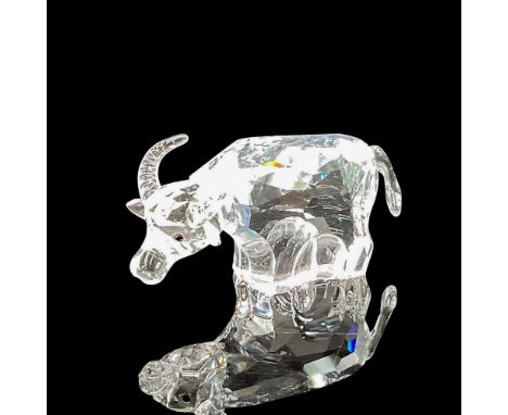 Part of the Chinese Zodiac collection. Smooth crystal body with etched horn and jet crystal eyes. Swarovski backstamp. 7693 0