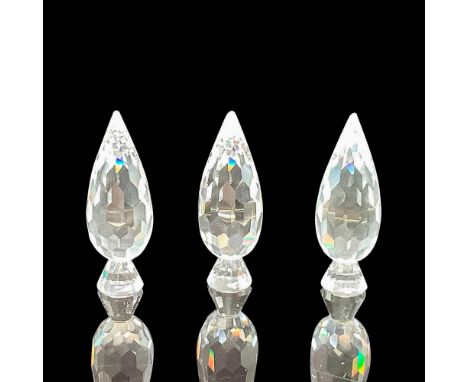 Part of the Silver Crystal City group. Three faceted coned trees. Swarovski backstamp. 7474 020 003. This item has its origin