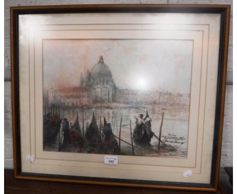 R STANDISH-SWEENEY: 'Venice' sketch at Gondolier Station opposite 'The Salute', watercolour