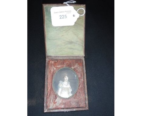 A PORTRAIT MINIATURE OF EMPRESS JOSEPHINE,  indistinctly signed, possibly late 19th Century