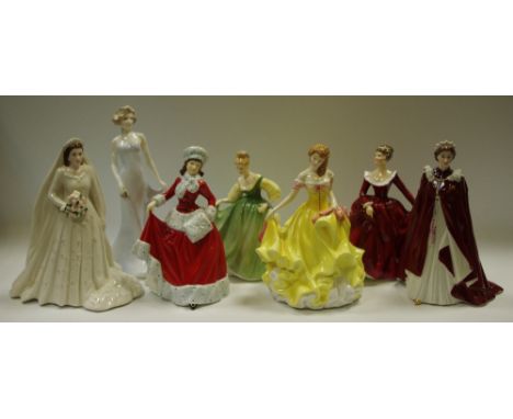 Royal Doulton 'pretty ladies' series Summer HN5322;Fair Lady HN2193; Royal Worcester The Queens 80th birthday; Royal Doulton 