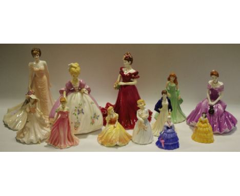 A Coalport Ladies of Fashion, Patricia; others; Jenny,Paris, 4491/2000; Winter Ball; others, a Royal Doulton figure, My First