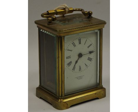 A 20th century brass carriage clock