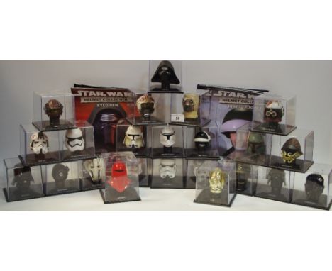 Star Wars - various model helmets including C3PO; First Order Stormtrooper; Darth Vader; Imperial Gunner; Rebel Commando; Roy