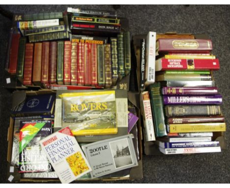 Books - variouS including Dickens;R. Louis Stevenson; Miller's Guide; car interest; decorative spines; etc qty 