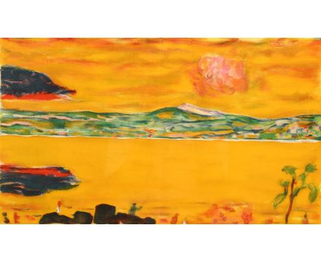 Pierre Bonnard, sunset over the Med, lithograph for Verve circa 1940, image 30cm x 49cm, framedMargin very slightly discolour