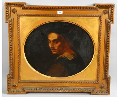 After Andrea Del Sarto, portrait of the artist, probably 18th or 19th century, oil on canvas laid on board, unsigned, 45cm x 