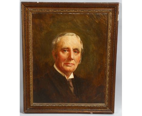 Early 20th century portrait of a man, oil on canvas, unsigned, 50cm x 40cm, framedGood condition, no canvas damage or restora