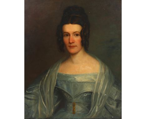 19th century English School, portrait of a woman, oil on canvas, unsigned, 76cm x 63cm, unframedCanvas has been lined, no sig