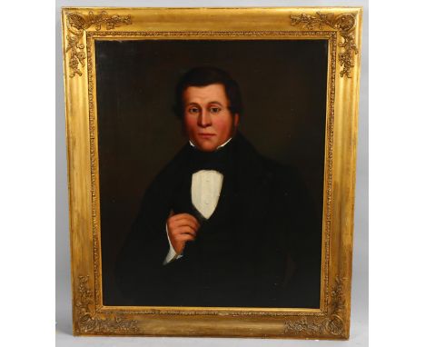 19th century British School, portrait of a gentleman, oil on canvas, unsigned, 76cm x 62cm, framedCanvas has been lined, no o