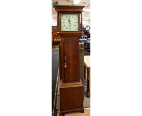 A late 18th Century 30hr longcase clock by Deacon of Barton c1798, square painted dial, Roman and Arabic&nbsp; numerals, date