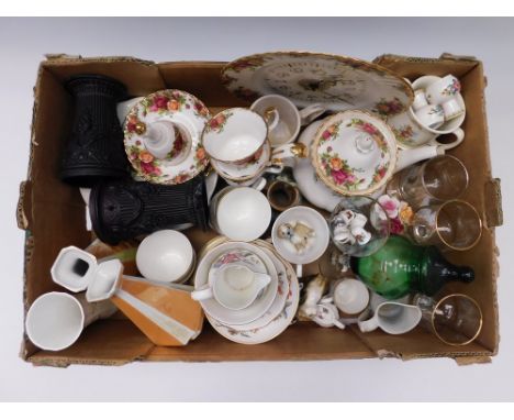 Collection of 20th Century China and glass wares to include , Royal Worcester and Royal Albert . some with wear and damage.