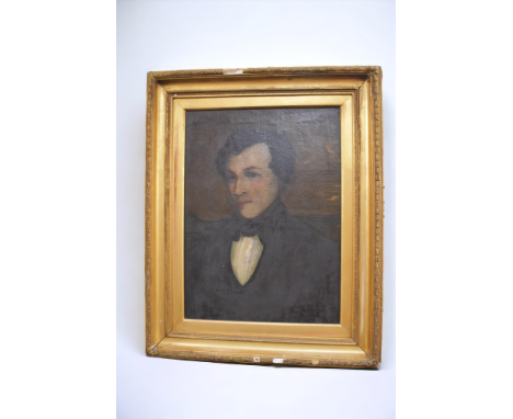 19th century portrait of a gentleman, oil on canvas in gilt frame. Frame: 79cm x 64cm. Canvas: 58cm x 45cm.