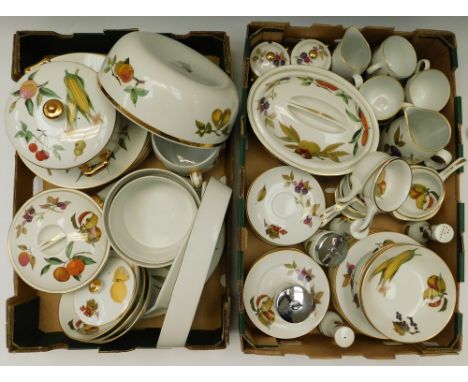 A collection of Royal Worcester Evesham dinner and kitchen wares,&nbsp;most in good overall condition, some with wear , sold 