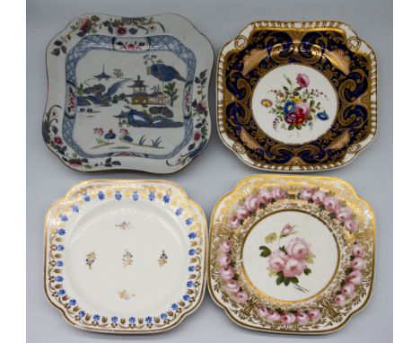 A collection of 19th century English porcelain plates, mostly Spode, various patterns. Condition: wear to gilding, some scrat