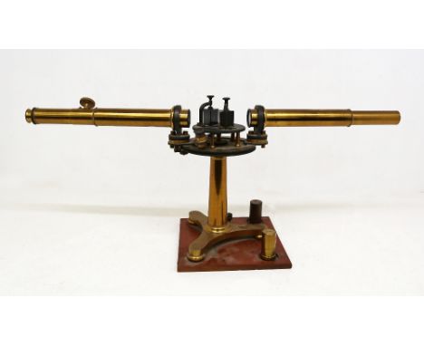 A 19th Century mahogany cased John Browning of London brass table top spectroscope, circa 1878, this is an instrument to allo