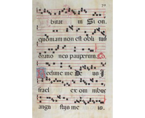   Antiphonar.Antiphonar. 2 beidseit. beschrieb. Bl. aus einem Antiphonar auf Pergament, c  Antiphonar.    Antiphonar.   2 bei