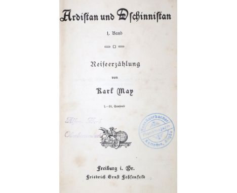   May,K.May,K. Ardista und Dschinnistan. 1. Bd. 1.-10. Tsd. Fbg., Fehsenfeld (1909). 602  May,K.    May,K.   Ardista und Dsch