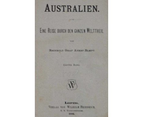   Anrep-Elmpt,R.Anrep-Elmpt,R. Australien. Eine Reise durch den ganzen Weltteil. 3 in 2 B  Anrep-Elmpt,R.    Anrep-Elmpt,R.  