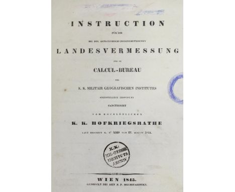   InstructionInstruction für die bei der astronomisch - trigonometrischen Landvermessung  Instruction    Instruction   für di